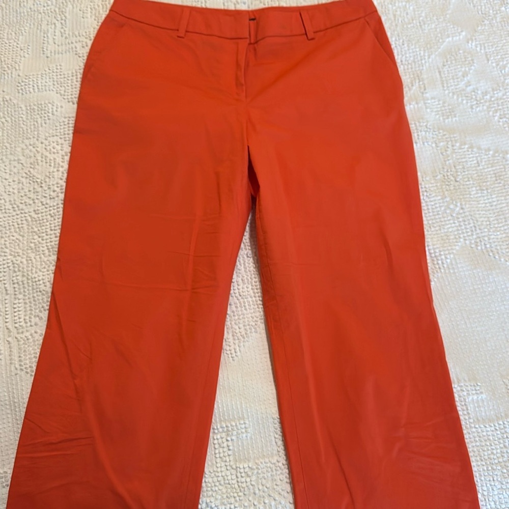 Ann Taylor Womens Pants Sz 6 Cropped Mid Rise Mid Waist Slit Straight Leg Casual